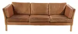 Borge Mogensen, THREE SEAT LEATHER SOFA