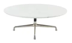 COFFEE TABLE by Charles and Ray Eames, Marble top on polished aluminium base, sold Nov 2020