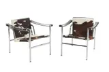Le Corbusier, 'LC1' PAIR OF ARMCHAIRS FOR CASSINA