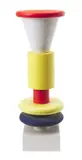 TOTEM FOR A.SARRI by Ettore Sottsass, Assorted polychrome ceramic elements in yellow, cream, orange and blue, sold Apr 2020