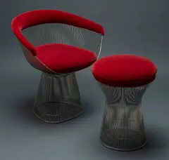 FOUR CHAIRS & STOOL FOR KNOLL by Warren Platner, sold Jul 2019