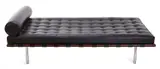 DAYBED FOR TEKNO by Ludwig Mies van der Rohe, Black leather, chrome and strapping, sold Jul 2019
