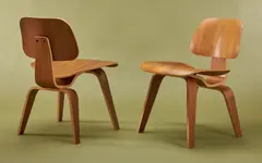 SIX 'DCW' CHAIRS FOR HERMAN MILLER by Charles and Ray Eames, Walnut, sold Jul 2019