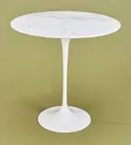 Eero Saarinen, SIDE TABLE, White marble, stem base