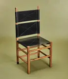 'KENTUCKY' CHAIR FOR BERNINI by Carlo Scarpa, Walnut, black leather, sold Jul 2019