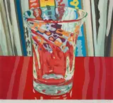 Hishida Toshiko, A Beautiful Moment of Time Seen in A Drinking Glass woodblock 4/30, A Beautiful Moment of Time Seen in A Drinking Glass