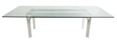 'DOGE' TABLE FOR CASSINA by Carlo Scarpa, Float glass on polished aluminium with brass spaces, sold Jul 2018