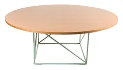 'LC15' TABLE FOR CASSINA by Le Corbusier, Powder coated green base, with sold oak top, sold Jul 2018