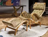 Bruno Mathsson, PERNILLA LOUNGE CHAIR AND OTTOMAN FOR DUX (stamped)