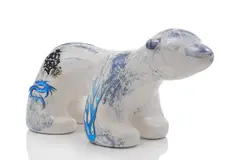 Scott Redford, My Beautiful Polar Bear (Arctic Blue) 2008 glazed ceramic with adhesive designs edition 23/30, 2008, glazed ceramic with adhesive designs