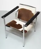 Le Corbusier, LC1 CHAIR FOR CASSINA, Designed in 1928, pony hide on chrome