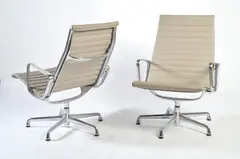 Pair of aluminium group chairs by Charles and Ray Eames, Pair of aluminium group chairs, sold Dec 2015