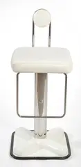 A 'Birillo' bar stool by Joe Colombo, Chrome steel, tubular frame and leather, sold Dec 2015