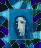 Barbara stained glass by Charles Blackman, stained glass, sold Dec 2015