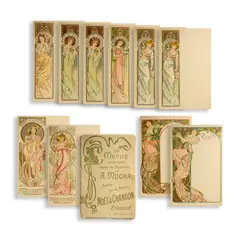 TEN MOËT & CHANDON MENU CARDS (PLUS COVER) by Alphonse Mucha, sold Jun 2026