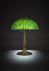 Tiffany Studios, GEOMETRIC LAMP, patinated bronze