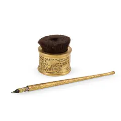 PINE NEEDLE PEN, WIPER & HOLDER by Tiffany Studios, gilt bronze and glass, offered Jun 2026