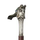Georges Flamand, HANDLE, silver and turquoise coloured cabochons