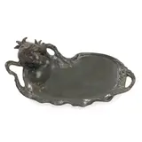 Georges Flamand, FIGURAL VIDE POCHE, patinated pewter