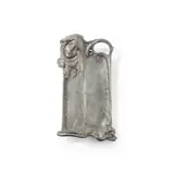 Georges Flamand, MAIDEN AND FROG VIDE POCHE, pewter-like metal