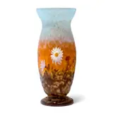 Daum, MARGUERITES CAMEO GLASS VASE, mottled glass
