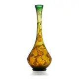 Daum, CLEMATIS CAMEO GLASS VASE, CIRCA 1910, 1910, overlaid and acid-etched glass