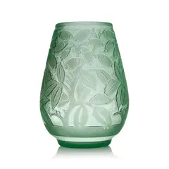 Daum, VASE, acid-etched green glass