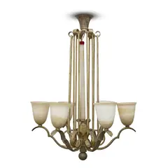 Edgar Brandt, CHANDELIER, CIRCA 1925, 1925, silvered wrought iron