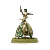 Gerda Iro, Gerdago, Gerda Gottstein & Gottschlich, EXOTIC DANCER, silvered and cold-painted bronze