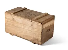 Michael Cardew, TRUNK, pine with black stencilled name M