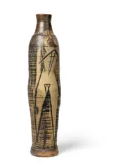 Robert J Washington, BOTTLE FORM WITH THREE FIGURES, 1962/1982, 1962, stoneware
