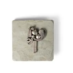 Geoffrey Clarke, TOWARDS A CONSTANT, 1987 (S.646), 1987, silver mounted on stone