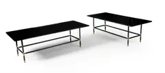 Max Ingrand, PAIR OF COFFEE TABLES, c.1958, 1958, enamelled metal