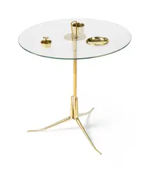 OCCASIONAL / SMOKER'S TABLE, c.1943 by Gino Sarfatti, 1943, brass and glass, offered May 2026