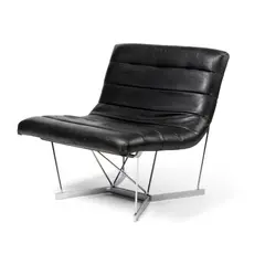 George Nelson, CATENARY CHAIR, DESIGNED 1962, 1962, steel and black leather