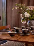 Lucie Rie, SET OF SIX CUPS & SAUCERS AND SIX SIDE PLATES, c.1955-8, 1955, stoneware