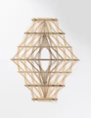 Peter Collingwood, MACROGAUZE M.137 NO.6, black and natural linen with steel supports