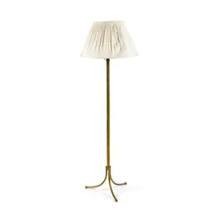 Josef Frank, FLOOR LAMP, c.1940s, patinated brass with silk shade