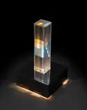Gianni Colombo, 'CROMOSTRUTTURA' KINETIC TABLE LAMP/SCULPTURE, DESIGNED 1961, 1961, plexiglas light column with electrical system on a stainless steel base