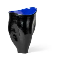 Massimo Micheluzzi, VASE, 2004, 2004, black glass cased with cobalt blue glass