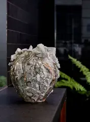 Akiko Hirai, MOON JAR, stoneware with porcelain deposits