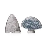 TWO SEALS - PAPILLON, AILES FERMÉES, NO. 190 & PAPILLON, AILES OUVERTES, NO. 192 by René Lalique, sold Apr 2026