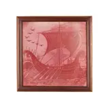 William De Morgan, RUBY LUSTRE 'GALLEON' TILE, glazed earthenware with ruby lustre