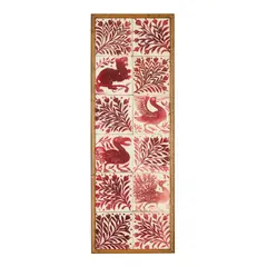 William De Morgan, RUBY LUSTRE TWELVE-TILE PANEL, CIRCA 1885, 1885, glazed earthenware with ruby lustre