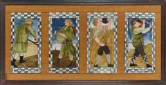 William Morris, FOUR 'LABOURS OF THE MONTHS' TILE PANELS, CIRCA 1865, 1865, painted and glazed earthenware