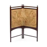 May Morris, 'WESTWARD HO' TWO-FOLD EMBROIDERED SCREEN, CIRCA 1885, 1885, mahogany frame