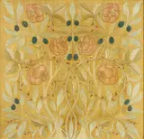 William Morris, 'OLIVE AND ROSE' EMBROIDERED PANEL, CIRCA 1880
