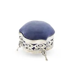 Kate Harris, ARTS & CRAFTS PIN CUSHION BOX, 1903, 1903, silver and velvet