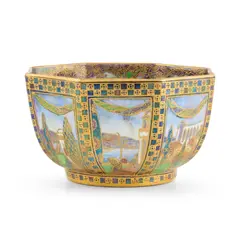 Daisy Makeig-Jones, CASTLE ON A ROAD 'FAIRYLAND LUSTRE' BOWL, CIRCA 1920, 1920, lustre-glazed earthenware