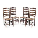 Ernest Gimson, SET OF FOUR LADDER BACK CHAIRS, CIRCA 1910, 1910, oak